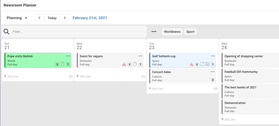 How to create a plan directly in the calendar.